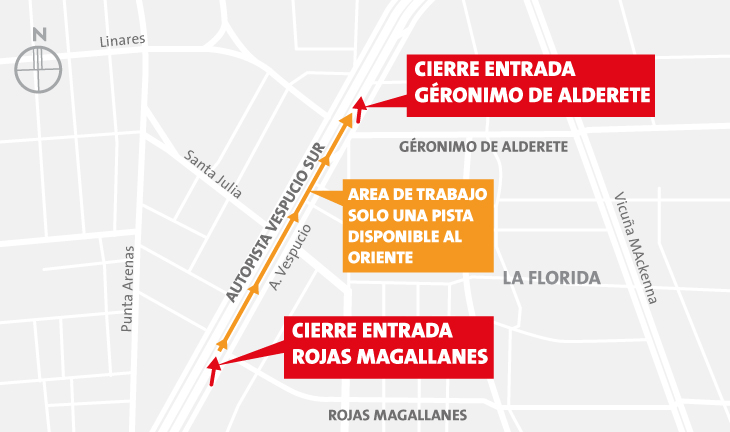 Trabajos Sector Gerónimo de Alderete y cierre de entradas Rojas Magallanes y Gerónimo de Alderete